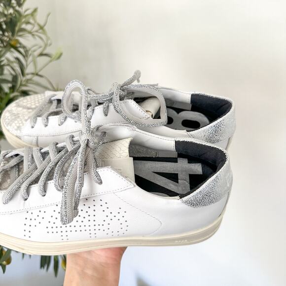 P448 John Molly Low Top Lace Up Leather Sneakers Coyote White 39 - Picture 7 of 9